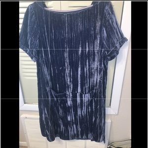 Blue Crushed Velvet Dress